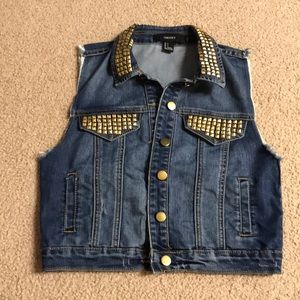 Studded jean vest